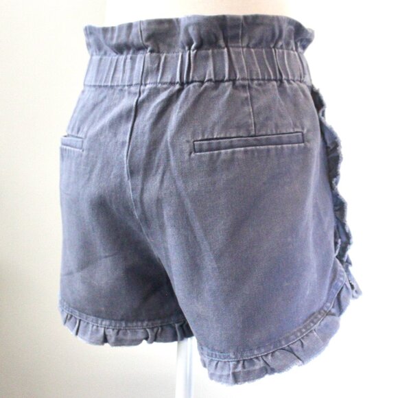 Shinestar Cornflower Blue Ruffle Denim Elastic Jean Shorts Pocket Medium - Picture 6 of 12